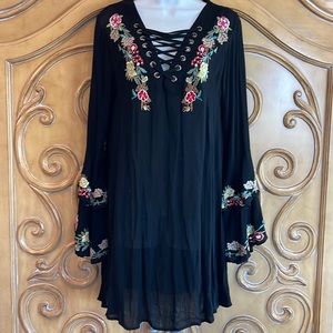 Scrap Work Gauze Embroidered Dress